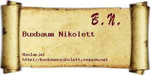 Buxbaum Nikolett névjegykártya